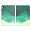 Nokia T10 Watercolor Pattern Flip Leather Tablet Case - Cyan Green - 2