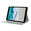 Nokia T10 Watercolor Pattern Flip Leather Tablet Case - Cyan Green - 3