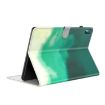 Nokia T10 Watercolor Pattern Flip Leather Tablet Case - Cyan Green - 4