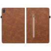 Brown Leather Tablet Case for Nokia T20 10.4 2021 - Skin Feel Solid Color Zipper - 2