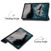 Nokia T20 Three-folding Holder Leather Tablet Case - Dark Blue - 4