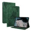 Nokia T20 Butterfly Flower Leather Tablet Case - Green - 1