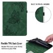 Nokia T20 Butterfly Flower Leather Tablet Case - Green - 6