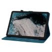 Nokia T20 10.4 2021 Lily Embossed Leather Tablet Case - Dark Blue - 5