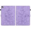 Nokia T10 Lily Embossed Leather Tablet Case - Purple - 3