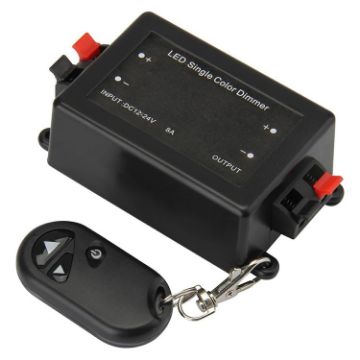 RF Wireless Controller/LED Single Color Dimmer, DC 12V Black - 1