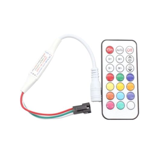 RGB LED Controller with 21-keys RF Remote for WS2812B LED Strip - 1