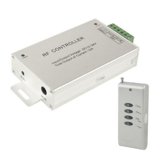 12A RF Audio Controller for RGB LED Strip Remote - Silver - 1