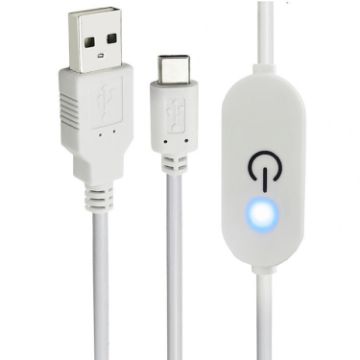JUNSUNMAY Type-C to USB LED Dimmer Switch Controller - 1m White - 1