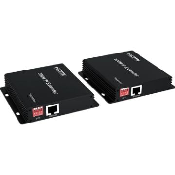 300m IP HDMI Extender HD Video Transmission, UK Plug (Black) - 1