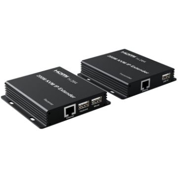 200m HDMI KVM IP Network Cable Extender H.264 Mouse Keyboard Extender UK Plug - 1