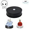 20cm Electric Rotating Turntable Display Stand LED Light - Black - 1
