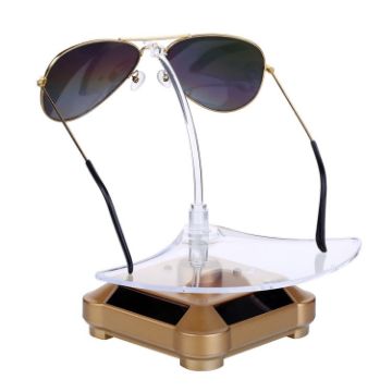 360 Degree Rotating Turntable Glasses Display Stand - Gold - 1