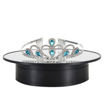 20cm Two-Way Turntable Display Stand - Black Mirror - 1