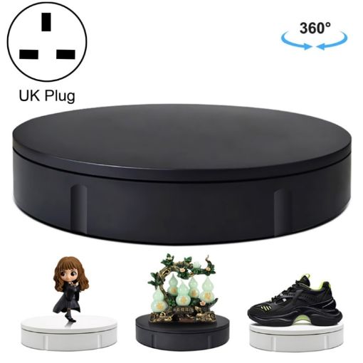 22cm Electric Rotating Display Stand Turntable, Load 50kg, UK Plug - 1
