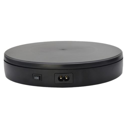 22cm Electric Rotating Turntable Display Stand - EU Plug (Black) - 1