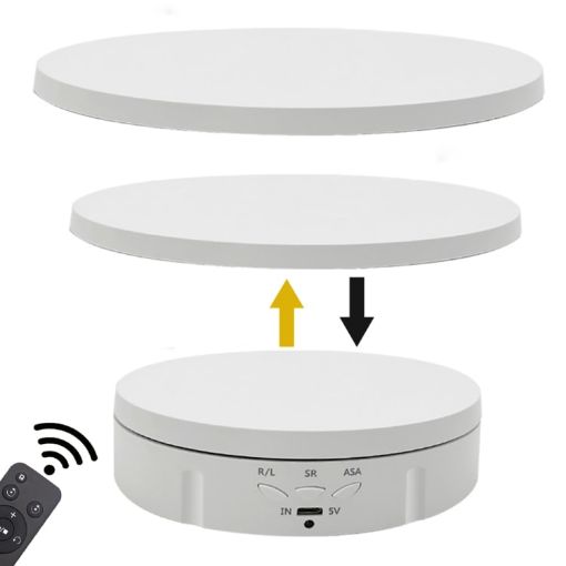 3 in 1 Remote Electric Rotating Display Stand Turntable - White - 1