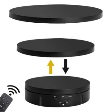 Remote Electric Rotating Display Stand Turntable - Black - 1