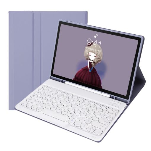 Samsung Galaxy Tab S9 FE Bluetooth Keyboard Leather Case (Purple) - 1