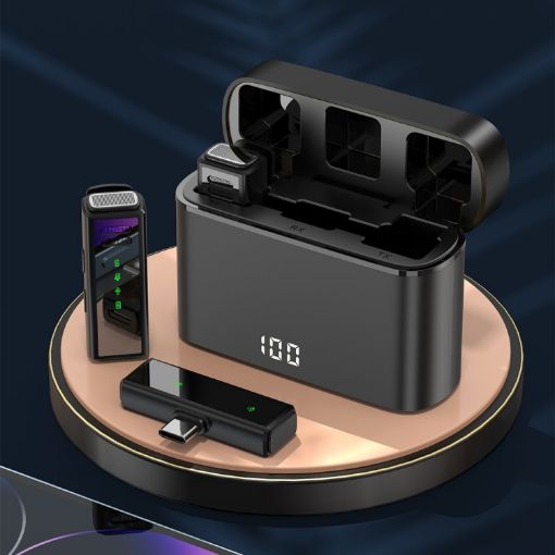 J88 Mini Wireless Collar Microphone - Type-C (Black) - 1