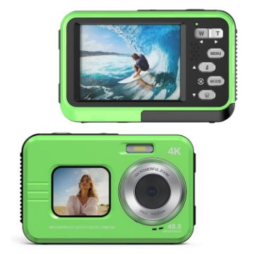 Waterproof 48MP HD Dual Screen Outdoor Sports Camera - Green - 1