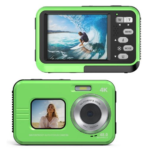 WDC901 Waterproof 48MP HD Dual Screen Camera (Green) - 1