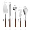 304 Stainless Steel Walnut Handle Cake Knife - 9