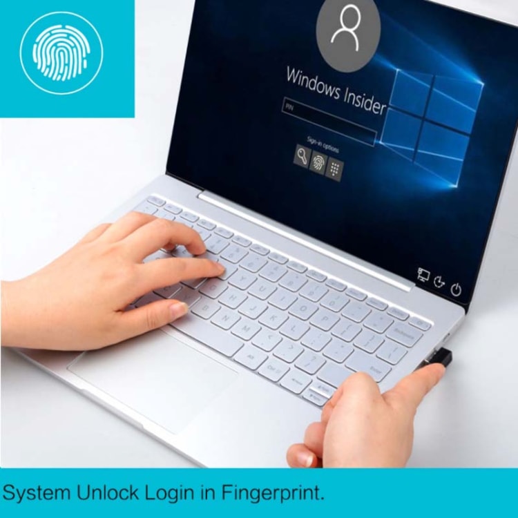 Windows hello fingerprint reader security key black bigupgadgets