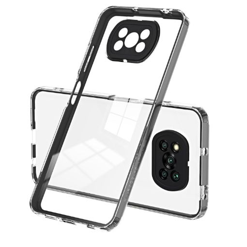 Xiaomi Poco X3 NFC/X3 Pro Phone Case - Clear TPU Color PC Frame (Black) - 1