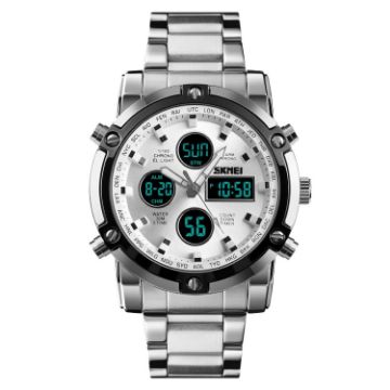 SKMEI 1389 Men's Business Digital Watch - Waterproof - Stainless Steel Band - 1