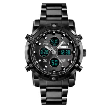 SKMEI 1389 Men's Business Digital Watch - Waterproof - Stainless Steel Band - 1