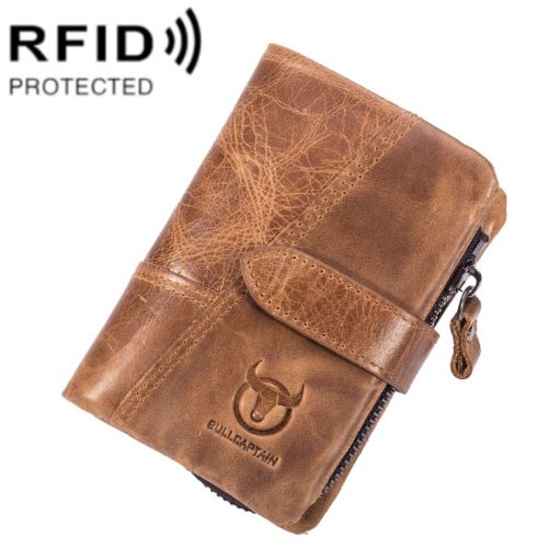 BULL CAPTAIN 01 RFID Anti-theft Men Wallet Yellow Brown - 1