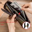 BULL CAPTAIN 042 RFID Anti-theft Cowhide Business Card Holder Zipper Wallet - 7