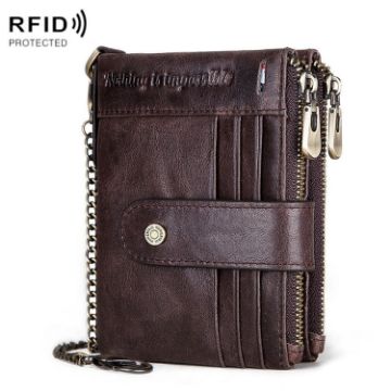 HUMERPAUL RFID Anti-Theft Leather Wallet - Dark Brown - 1