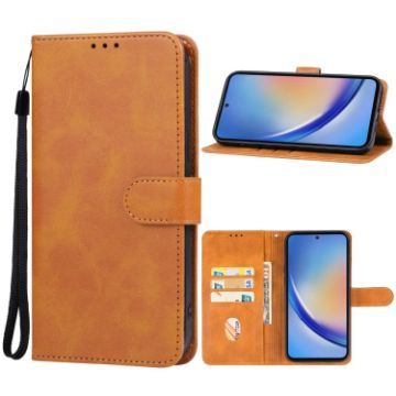 Samsung Galaxy A35 Leather Phone Case - Brown - 1