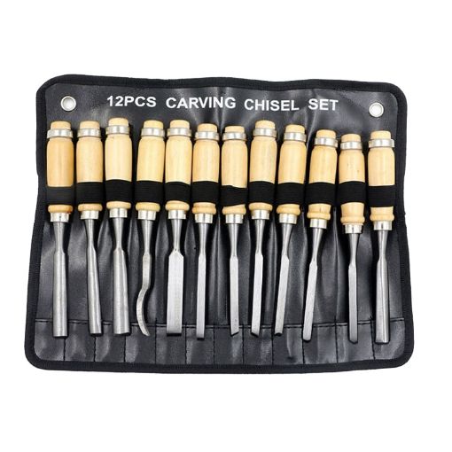 12 PCS Woodworking Chisel Root Carving Tools - 1