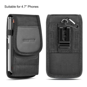 HAWEEL 4.7" Nylon Phone Belt Clip Carrying Pouch - Black - 1