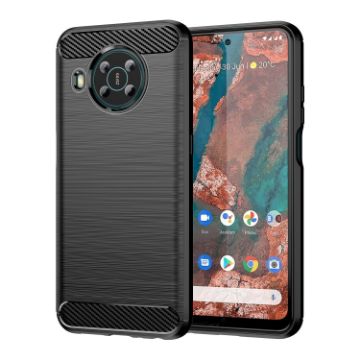 Nokia X10/X20 Carbon Fiber TPU Phone Case - Black - 1