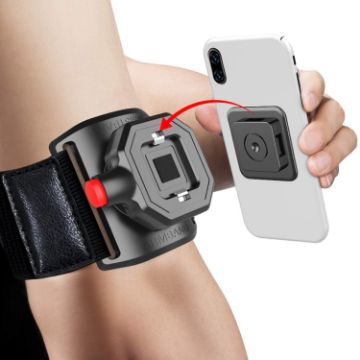 Black Outdoor Sports Wrist Band Phone Holder - Running Fitness Strap - 1