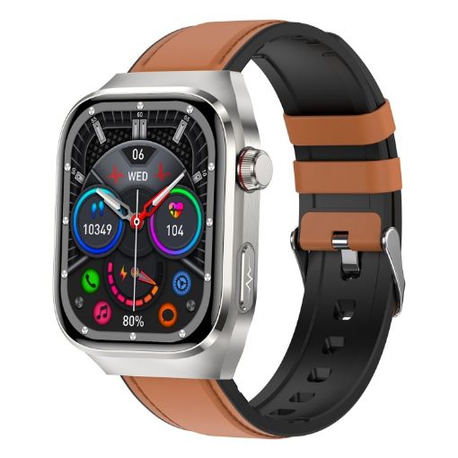 TK16 2.04" LCD Smart Watch with Health Monitoring - Brown - 1