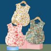 Children Summer Sleeveless Bibs Flowery Eating Reversible Clothes - 2