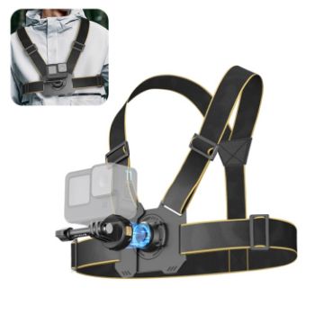 PULUZ Magnetic Quick-release Chest Strap Harness Belt - Black - 1