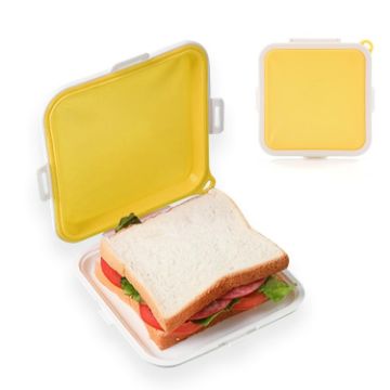 Silicone Portable Lunch Box - Yellow - 1