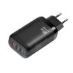 TE-65W GaN PD65W Dual USB-C+USB-A Laptop/Tablet Adapter EU Plug Black - 1