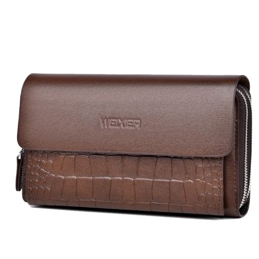 WEIXIER W129 Men Magnetic Buckle Clutch Bag - Brown - 1