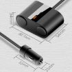 S-46 45W Rotating Dual Cigarette Lighter Car Charger (Black) - 3