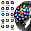 Black Leather Smart Watch with ECG/Blood Oxygen/Blood Sugar Support - 5