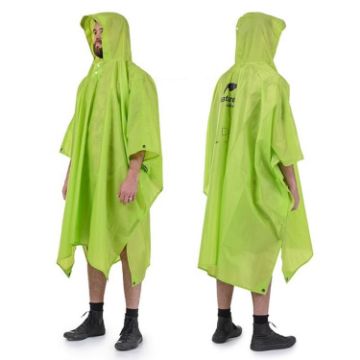 Naturehike 210T Plaid Outdoor Rain Poncho 3 In 1 Canopy - Green - 1