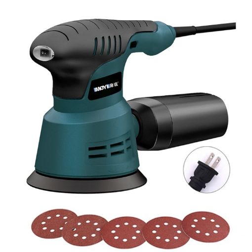 5pcs/Set US Plug Small Polishing Sandpaper Machine Electric Disc Sander - 1