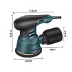 5pcs/Set US Plug Small Polishing Sandpaper Machine Electric Disc Sander - 3